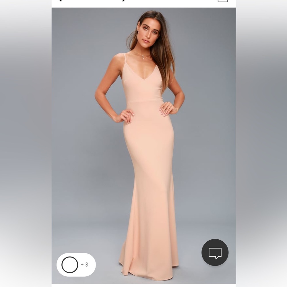 NWT Lulu’s Infinite Glory Blush Pink Maxi Dress